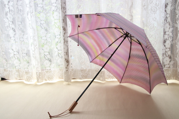 晴雨兼用折畳み日傘『隠れた華の想い』（着物にも洋服にも・一点物） 7枚目の画像