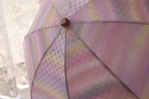 晴雨兼用折畳み日傘『隠れた華の想い』（着物にも洋服にも・一点物） 8枚目の画像
