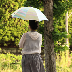 手描き晴雨兼用日傘『花盗人は風流のうち』（着物にも洋服にも)複数生地組み合わせのため、気まぐれ限定一本） 6枚目の画像