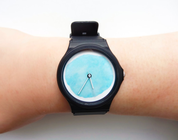 New!! Simple watch Watercolor blue 1枚目の画像