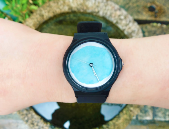 New!! Simple watch Watercolor blue 2枚目の画像