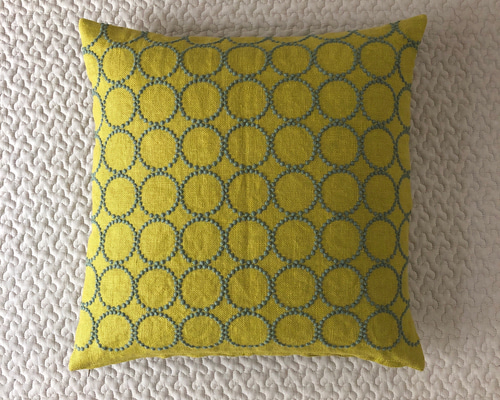 ミナペルホネン タンバリン イエロー yellow + green クッションカバー