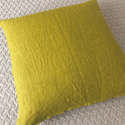 ミナペルホネン タンバリン イエロー yellow + green クッションカバー
