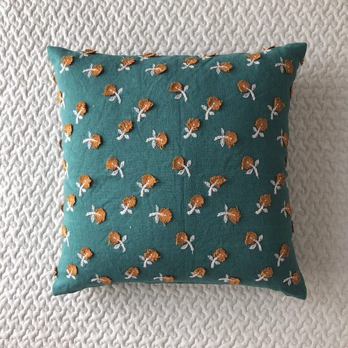 ミナペルホネン skip グリーン クッションカバー ハンドメイド