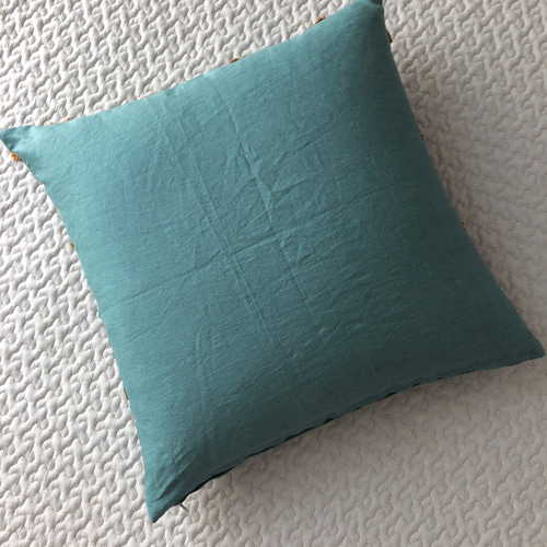 ミナペルホネン skip グリーン クッションカバー ハンドメイド