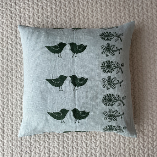 ⚮̈ミナペルホネン tori-to-hana ライトブルー クッションカバー トリ