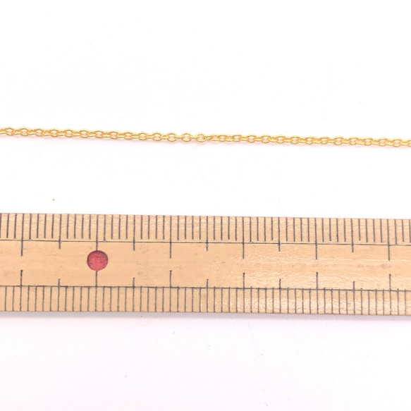 S100-G ニッケルフリー　極細　あずきチェーン　真鍮　ゴールド　2ｘ1.5mm 4枚目の画像