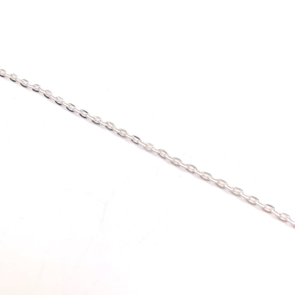 S060-S あずきチェーン　真鍮　シルバー　3mm×2.2mm 3枚目の画像