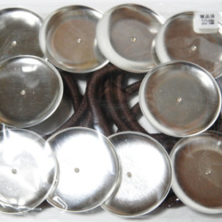 パーツ 金具 レジン　皿付き ヘアゴム　35ｍｍ　ブラウン　10個 4枚目の画像
