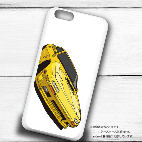 マツダ FC3S サバンナRX-7のイラスト ハードケース型スマホケース