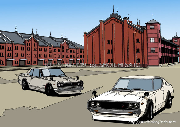 額付き絵　ハコスカ　PMCS 日産 KPGC10スカイラインGT-R（ハコスカ） イラストポスター 3
