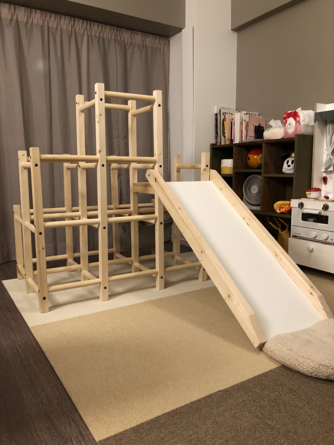 〈手作り木工房mooq〉すべり台付ジャングルジム100