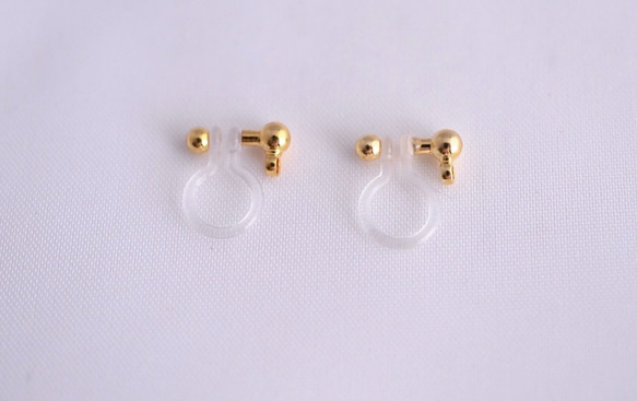 GLASS Larme pierced earrings/ear clips cherry red 第5張的照片