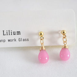 GLASS Larme ear clips/pierced earrings Rizuron 第2張的照片