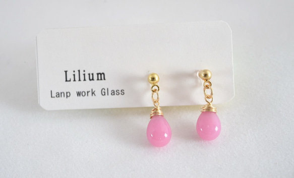 GLASS Larme ear clips/pierced earrings Rizuron 第2張的照片