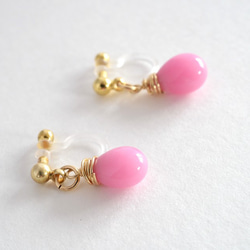 GLASS Larme ear clips/pierced earrings Rizuron 第1張的照片