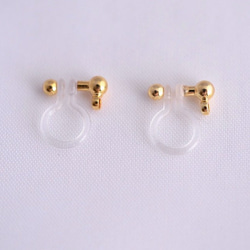 GLASS Larme pierced earrings/ear clips cobalt blue 第5張的照片