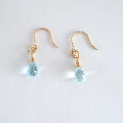 STONE Sky blue topaz pierce 第1張的照片