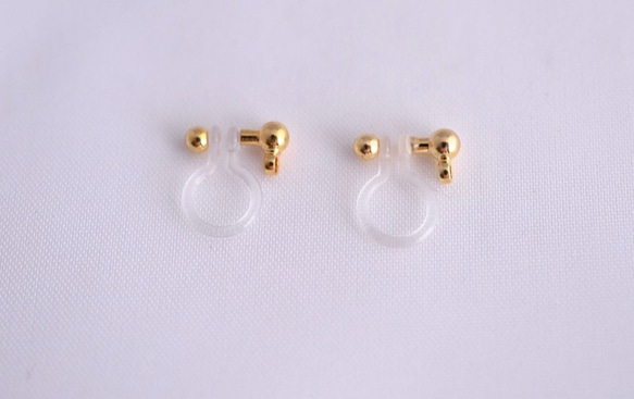 GLASS Larme pierced earrings/ear clips Lemon yellow 第5張的照片