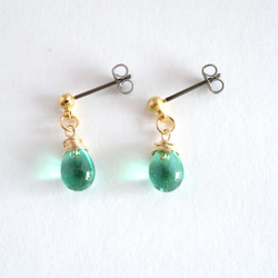 GLASS Larme pierced earrings/ear clips Spring Notes 第2張的照片