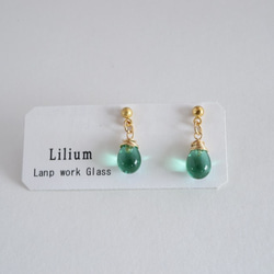 GLASS Larme pierced earrings/ear clips Spring Notes 第3張的照片