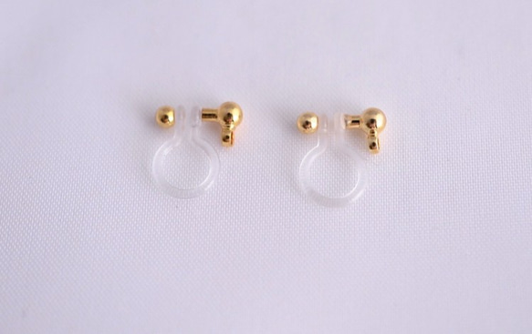 GLASS Larme pierced earrings/ear clips Spring Notes 第5張的照片