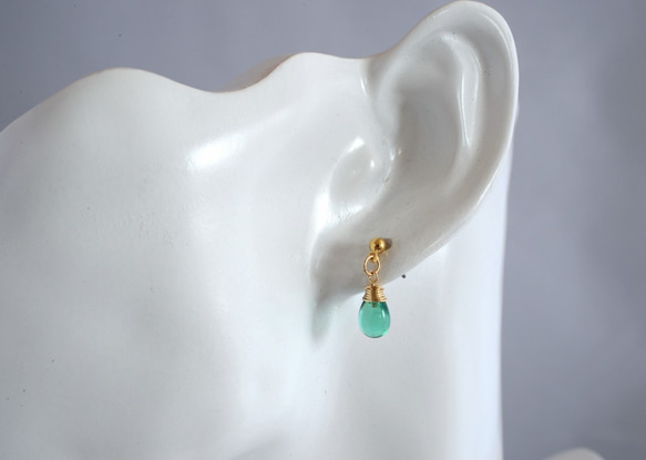 GLASS Larme pierced earrings/ear clips Spring Notes 第4張的照片