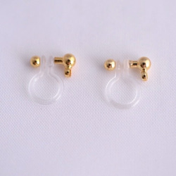 GLASS Larme pierced earrings/ear clips  Red 第6張的照片