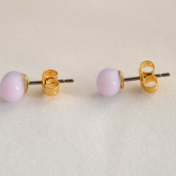 GLASS beans pierce pink×purple 第3張的照片