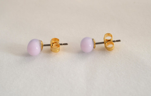 GLASS beans pierce pink×purple 第3張的照片