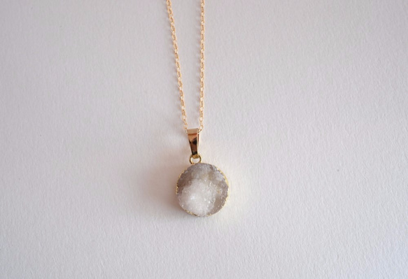 STONE Drusy necklace white 第2張的照片