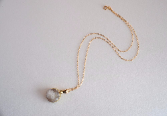 STONE Drusy necklace white 第3張的照片