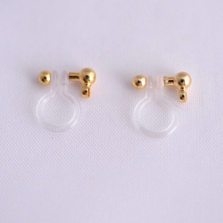GLASS Larme pierced earrings/ear clips Snow white 第5張的照片