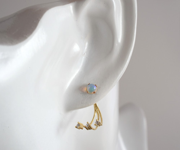 STONE Opal pierce +Back catch zirconia 4枚目の画像