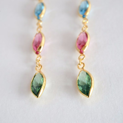 VINTAGE Glass frame earrings/pierce Paradise 4枚目の画像