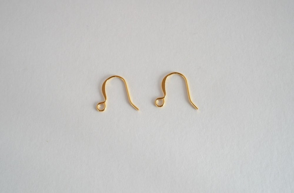 VINTAGE Glass frame ear clips/pierced earrings Gold gray 第5張的照片