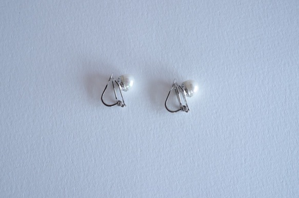 VINTAGE Sea Shell Pierced earrings Light blue 第6張的照片