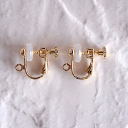 STONE 色珊瑚和珍珠Pierced earrings/Ear clips 第4張的照片