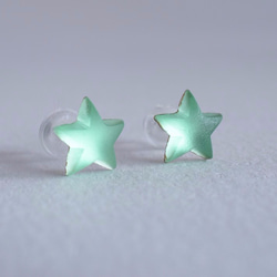 VINTAGE Étoile pierced earrings/ear clips Green 第1張的照片