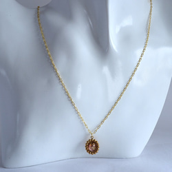 VINTAGE Fire opal glass long necklace 第5張的照片