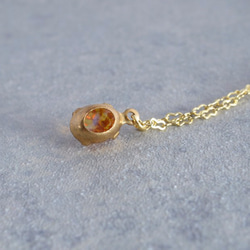 VINTAGE Fire opal glass necklace Oval 第3張的照片