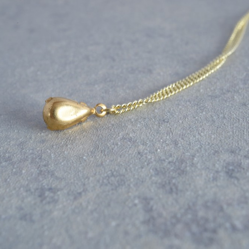 VINTAGE ファイヤーオパール風ガラスネックレス Teardrop
