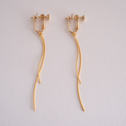 GLASS Pink dichroic glass stick Pierced earrings/Ear clips 第6張的照片