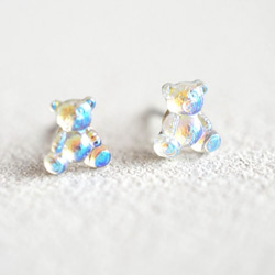 VINTAGE Teddy bear pierced earrings/ear clips 第1張的照片