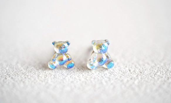 VINTAGE Teddy bear pierced earrings/ear clips 第2張的照片