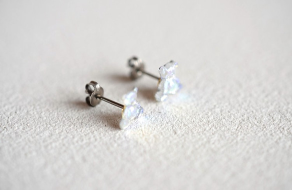 VINTAGE Teddy bear pierced earrings/ear clips 第4張的照片