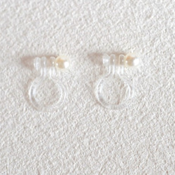 VINTAGE Butterfly pierced earrings/ear clips Matt White 第5張的照片