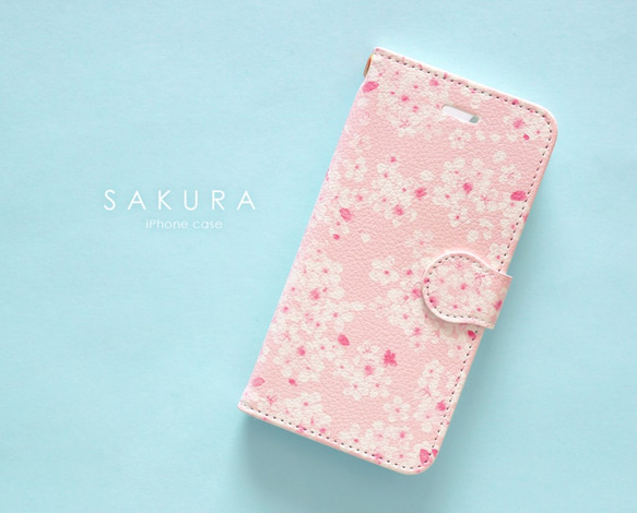 iPhone 手帳型スマホケース 【 桜 -SAKURA- 】 1枚目の画像