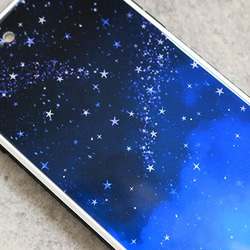 iPhone ガラス スマホケース【星の降る夜】 4枚目の画像