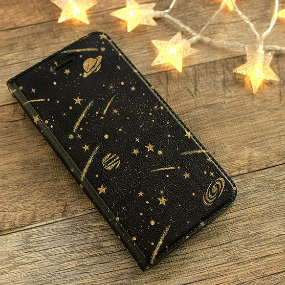 ベルトなし iPhone 手帳型スマホケース【shooting star】 1枚目の画像